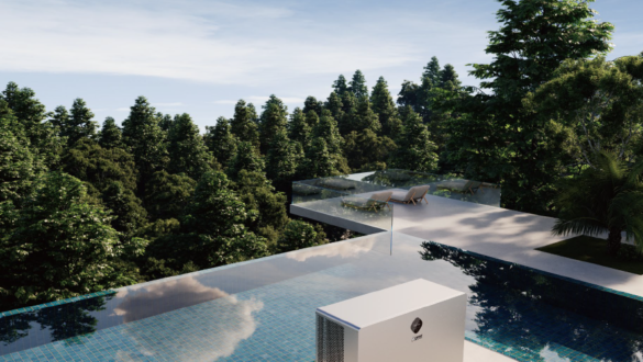 Värmepump pool trädgård
