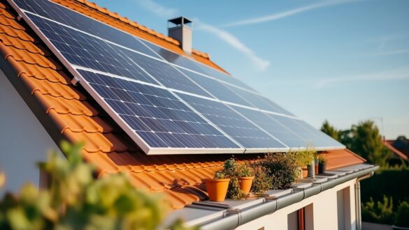 Solceller installerade på villatak i Sverige