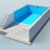 Thermopool byggd med isolerande thermoblock som fylls med betong